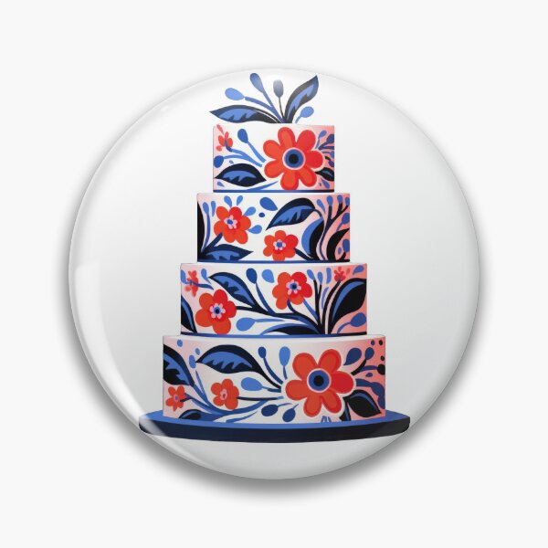 Item preview, Scandinavian Folk Art Wedding Cake - Retro 4 Tier designed and sold by GalleryOXO.