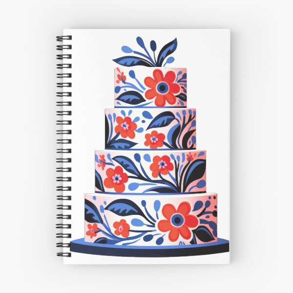 Item preview, Scandinavian Folk Art Wedding Cake - Retro 4 Tier designed and sold by GalleryOXO.