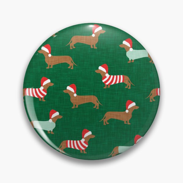 Item preview, Christmas Dachshund - Holiday Wiener dogs - green designed and sold by littlearrow.