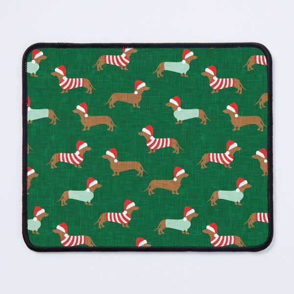 Item preview, Christmas Dachshund - Holiday Wiener dogs - green designed and sold by littlearrow.