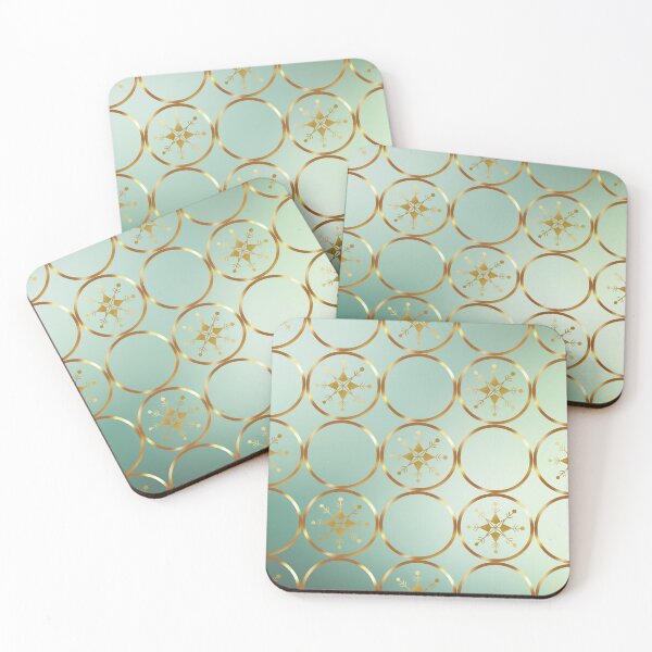 Item preview, golden geometric flower pattern designed and sold by Taloory.