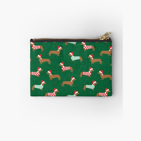 Item preview, Christmas Dachshund - Holiday Wiener dogs - green designed and sold by littlearrow.