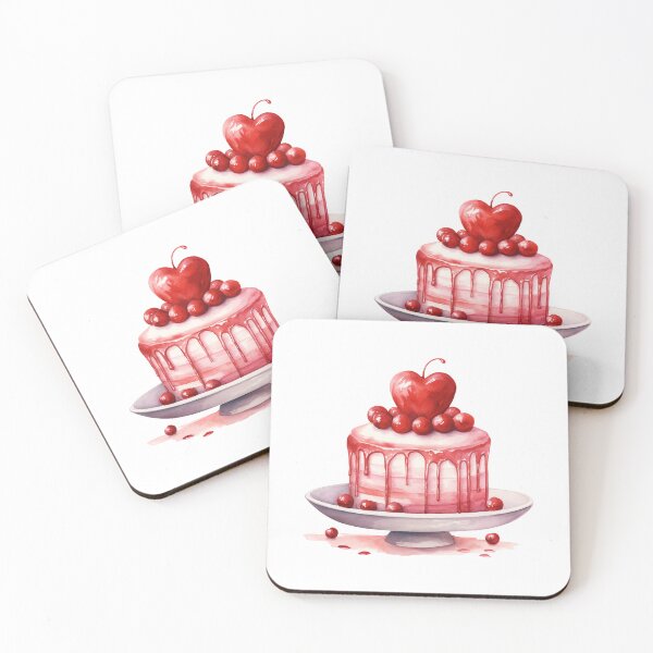 Item preview, Valentine's Day Sweet Cake with Chery Heart designed and sold by My-Magic-World.