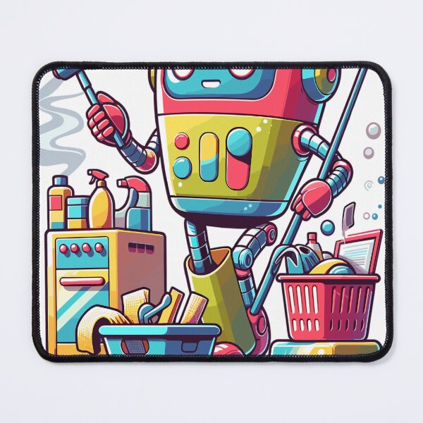 Item preview, Playful robot doing housework designed and sold by LongIslandDesgn.
