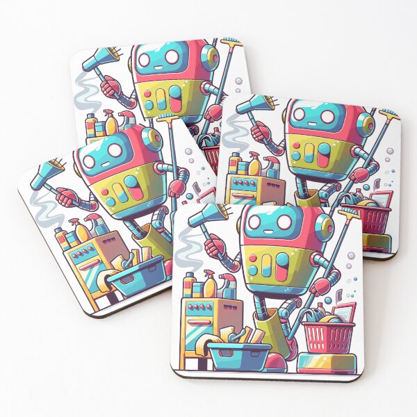 Item preview, Playful robot doing housework designed and sold by LongIslandDesgn.