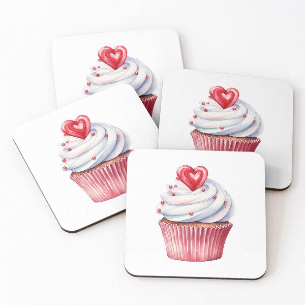 Item preview, Valentine's Day Sweet Cupcake with Red Heart designed and sold by My-Magic-World.