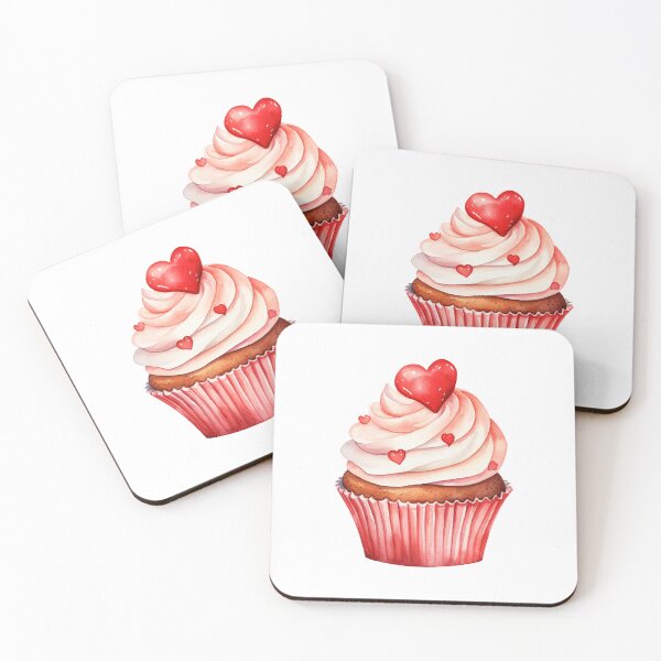 Item preview, Valentine's Day Sweet Cupcake with Red Heart designed and sold by My-Magic-World.