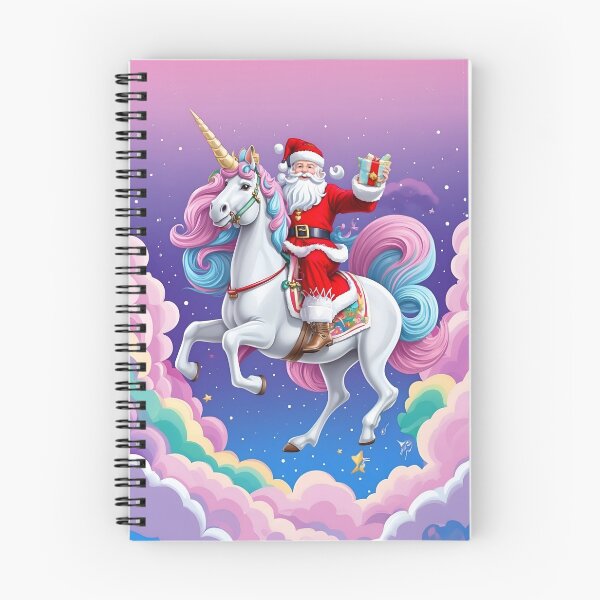 Artikelvorschau, Der Weihnachtsmann reitet auf einem Einhorn entworfen und verkauft von JakeMauiDesign.