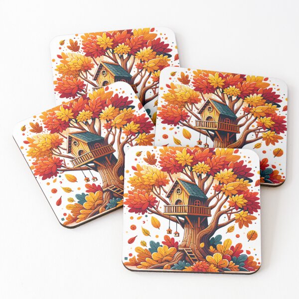 Item preview, Playful tree house surrounded by autumn leaves designed and sold by LongIslandDesgn.