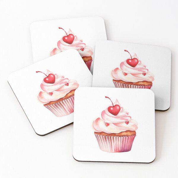 Item preview, Valentine's Day Sweet Cupcake with Red Cherry Heart designed and sold by My-Magic-World.