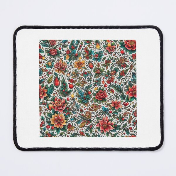 Item preview, Flowers and Christmas details with pops of red designed and sold by LollyPixieHub.