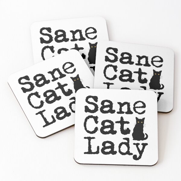 Item preview, Sane Cat Lady with Black Cat Silhouette designed and sold by Carleah Unique.