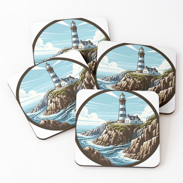 Item preview, Picturesque lighthouse on rocky coast designed and sold by LongIslandDesgn.