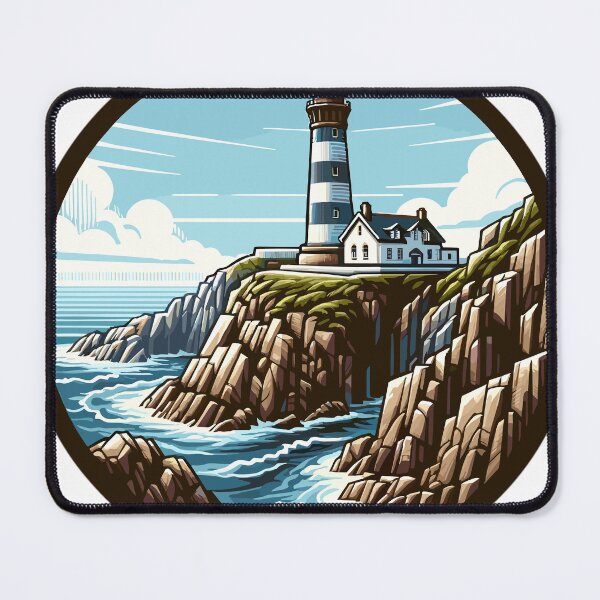 Item preview, Picturesque lighthouse on rocky coast designed and sold by LongIslandDesgn.