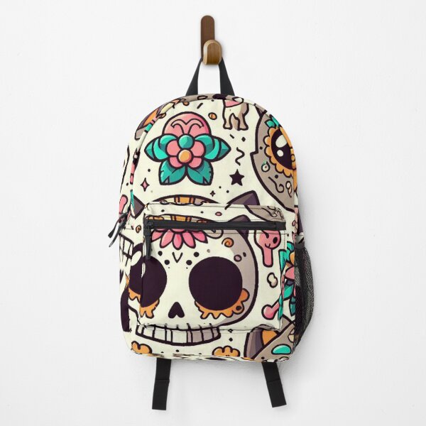 Item preview, Day of the Dead Cats Illstration Pattern designed and sold by DoggoTankDesign.