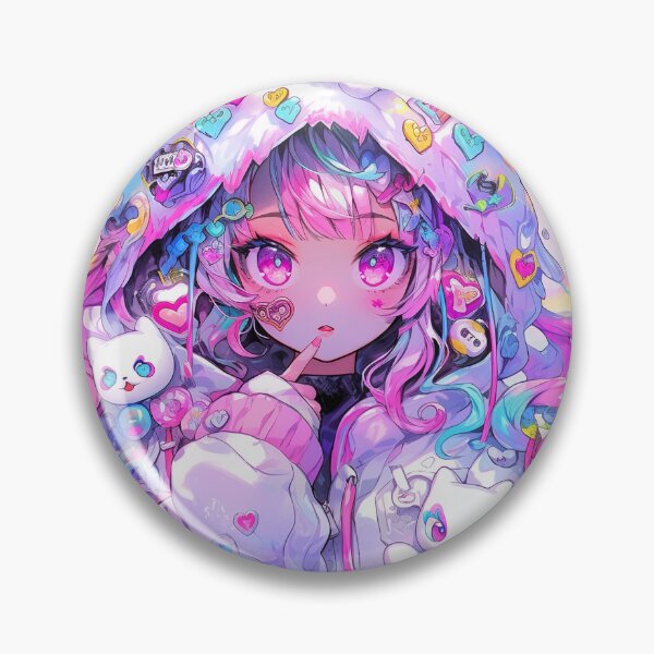 Item preview, Chica caprichosa de anime Neko de neón pastel designed and sold by bubblegoth.