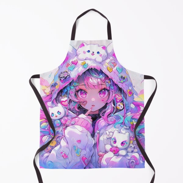 Item preview, Whimsical Pastel Neon Neko Anime Girl designed and sold by bubblegoth.