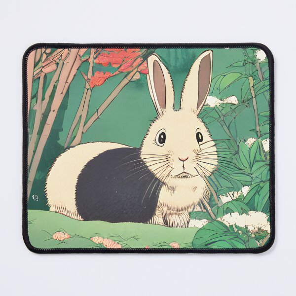 Item preview, Furry Friend Black Vintage White Cute Rabbit in the Wild Woods designed and sold by wigobun.