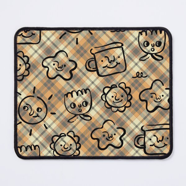 Item preview, Adorable Faces Plaid Seamless Pattern: A Kawaii Design designed and sold by OrangeMG.