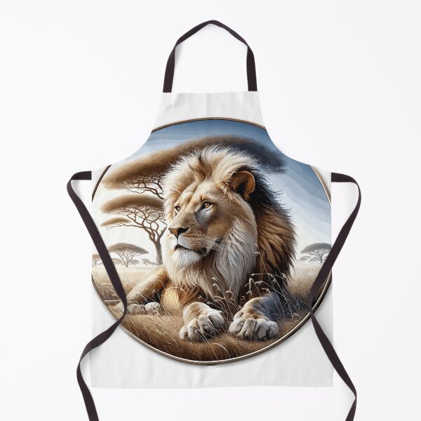 Item preview, Hyperrealistic lion in the savannah designed and sold by LongIslandDesgn.