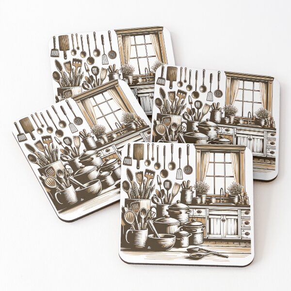Item preview, Rural farm kitchen with vintage utensils designed and sold by LongIslandDesgn.