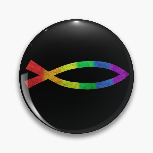 Item preview,  Affirming Christian Fish - Prideful Jesus Fish Black Background designed and sold by BackgroundPixel.