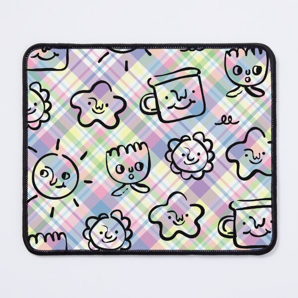 Item preview, Adorable Faces Plaid Seamless Pattern: A Kawaii Design designed and sold by OrangeMG.