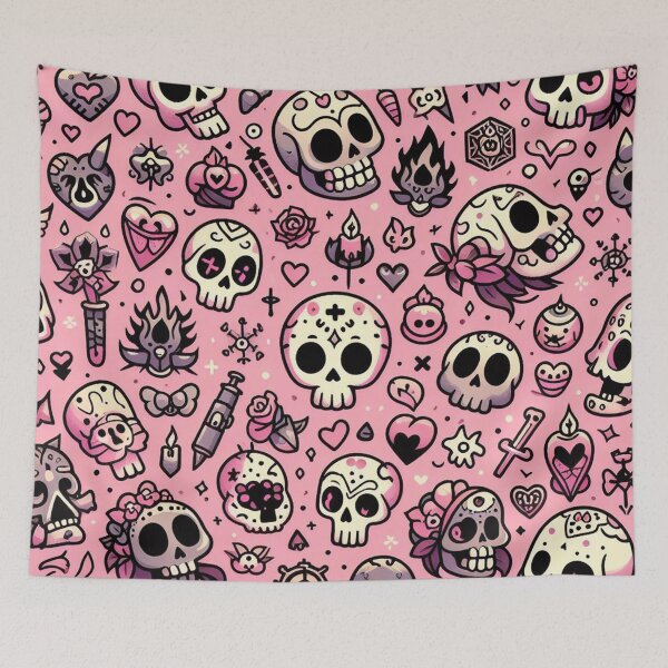 Item preview, Cute Skull Illstration Pattern designed and sold by DoggoTankDesign.