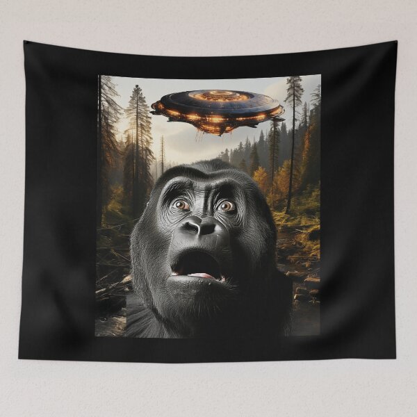 Item preview, Gorilla Selfie with UFOs designed and sold by Master-Print.