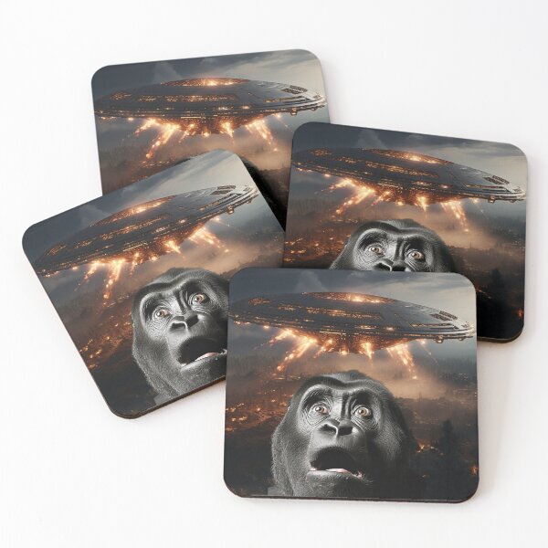 Item preview, Gorilla Selfie with UFOs designed and sold by Master-Print.