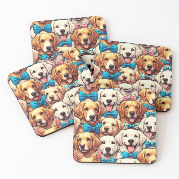 Item preview, Golden Labs in Bowties Pattern designed and sold by DoggoTankDesign.