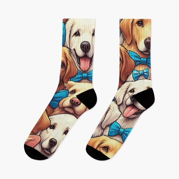 Item preview, Golden Labs in Bowties Pattern designed and sold by DoggoTankDesign.
