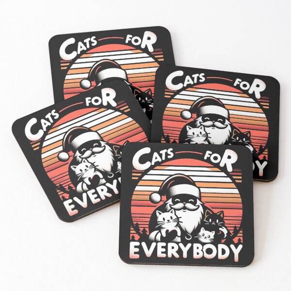 Item preview, Cats For Everybody Christmas Retro Sunset Santa designed and sold by Joyful-Park.