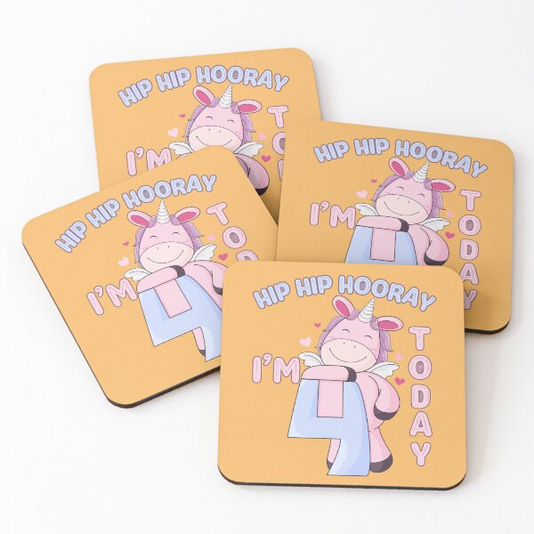 Item preview, hip hip hooray I'm 4 today, 4th birthday designed and sold by Meandmyshop.