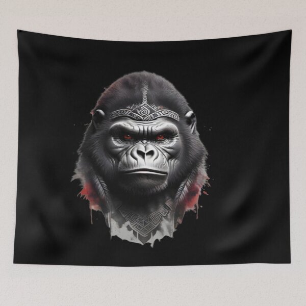 Item preview, Gorilla Head Tribal Tattoo Powerful Gorilla designed and sold by Grafixfun.
