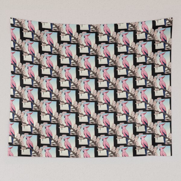 Item preview, pink galah with flowers designed and sold by EuropeanPrints.