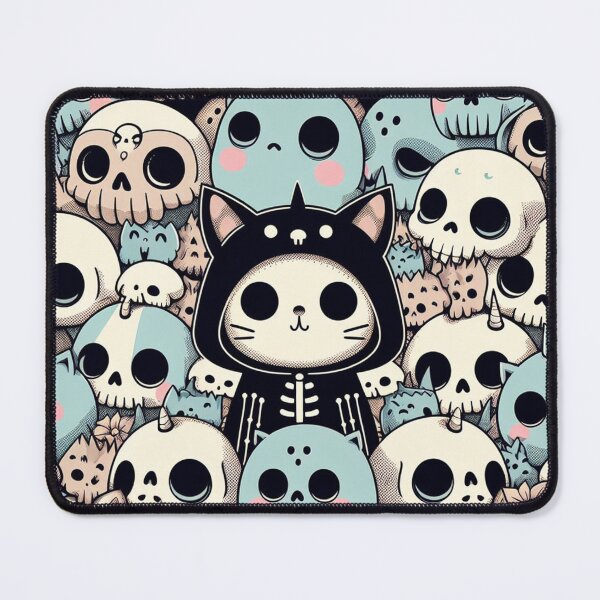 Item preview, Gothic Skeleton Cat and Skulls designed and sold by DoggoTankDesign.