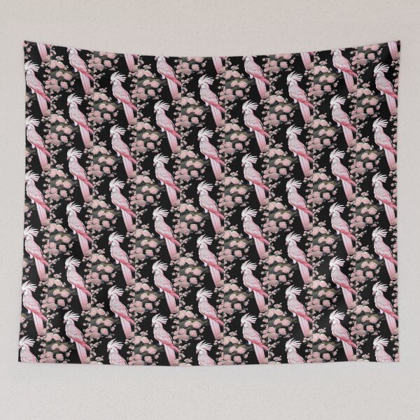 Item preview, pink galah with flowers designed and sold by EuropeanPrints.