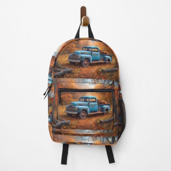 Item preview, Blue Truck in the Fall Leaves Art designed and sold by MotleyPlay.