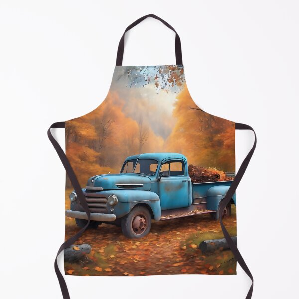 Item preview, Blue Truck in the Fall Leaves Art designed and sold by MotleyPlay.