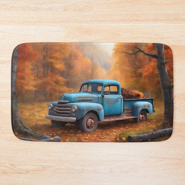 Item preview, Blue Truck in the Fall Leaves Art designed and sold by MotleyPlay.
