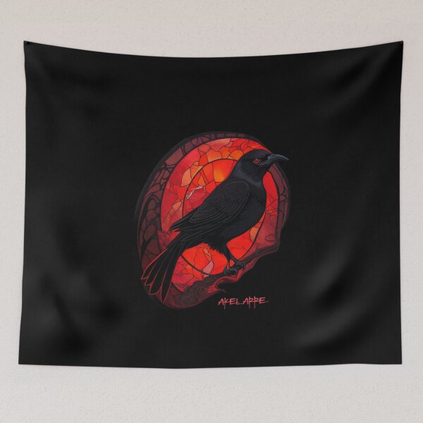 Item preview, Raven in Gothic stained glass, Akelarre designed and sold by AkelarreDesigns.