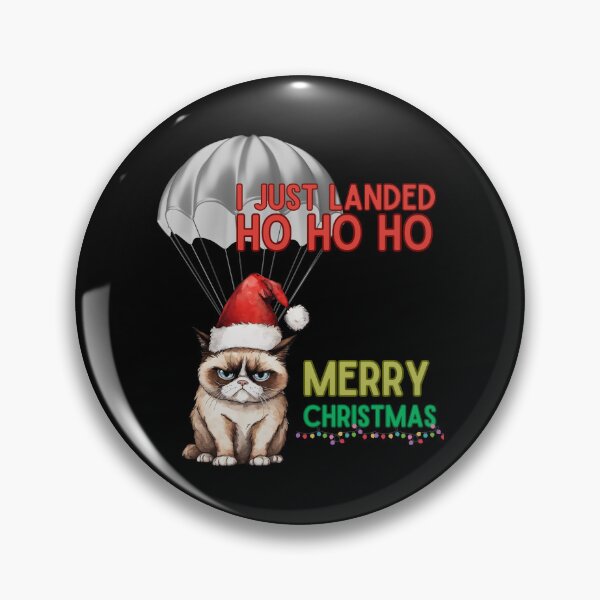 Item preview, Skydiving Parachuter Christmas Cat - I just landed  designed and sold by youraircraftart.