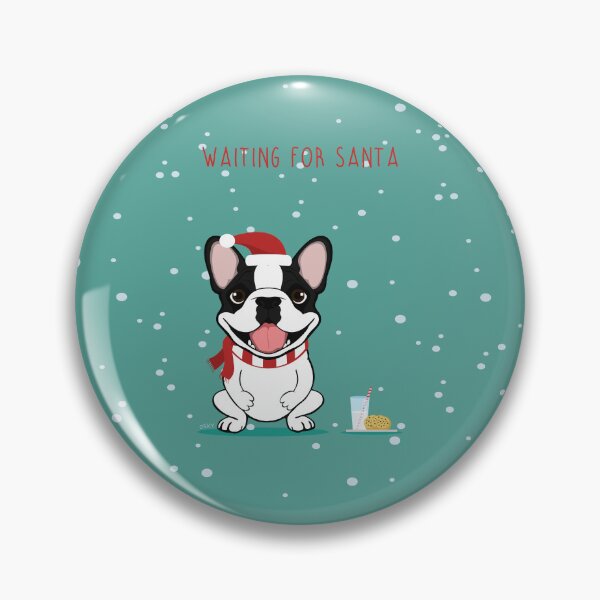 Artikelvorschau, Frenchie wartet auf den Weihnachtsmann – Brindle Pied Edition entworfen und verkauft von OSKY.