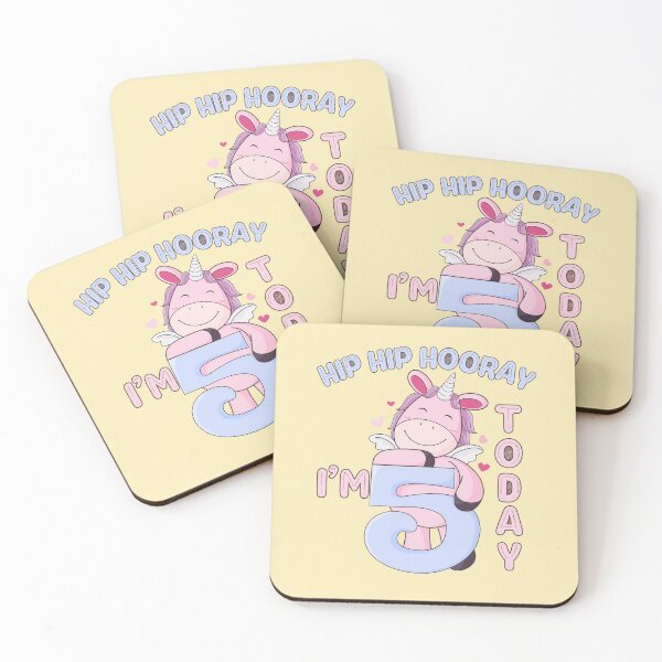 Item preview, cute unicorn announces 5th birthday designed and sold by Meandmyshop.