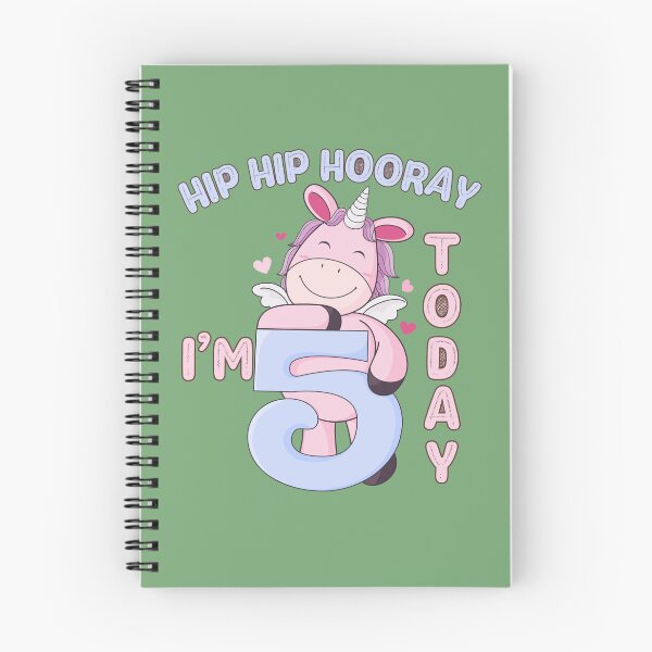 Item preview, cute unicorn announces 5th birthday designed and sold by Meandmyshop.