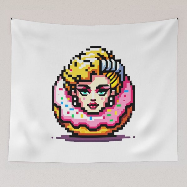 Item preview, Retro Pop Donut: Colorful 80s-Inspired Fashion Icon designed and sold by PixelPunkster.
