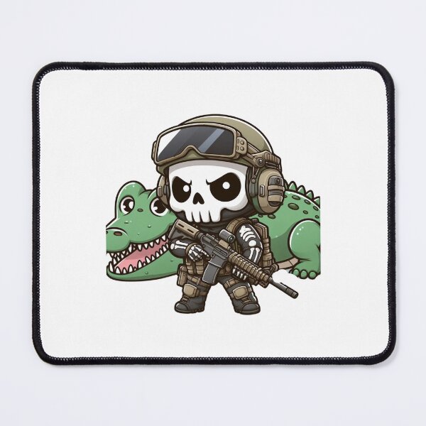 Item preview, Cute skeleton in tactical gear with crocodile designed and sold by Wxjtecki.