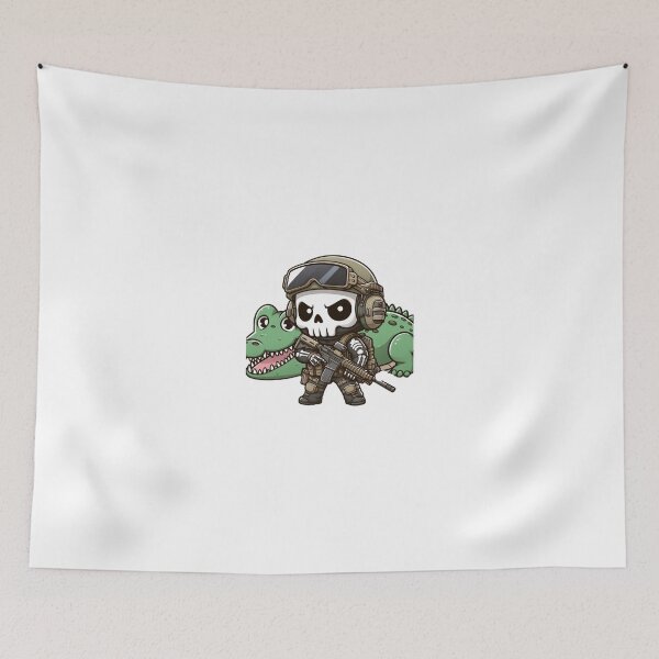 Item preview, Cute skeleton in tactical gear with crocodile designed and sold by Wxjtecki.