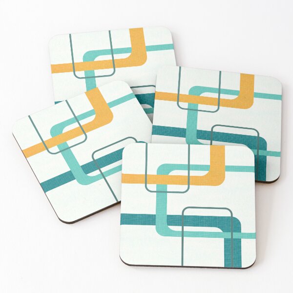 Item preview, Retro Mid Century Atomic Age 23 Teal, Orange designed and sold by trdstudio.